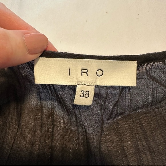 IRO PARIS Foroura black Gauze Asymmetrical Tiered Hi-Lo dress - Picture 3 of 10